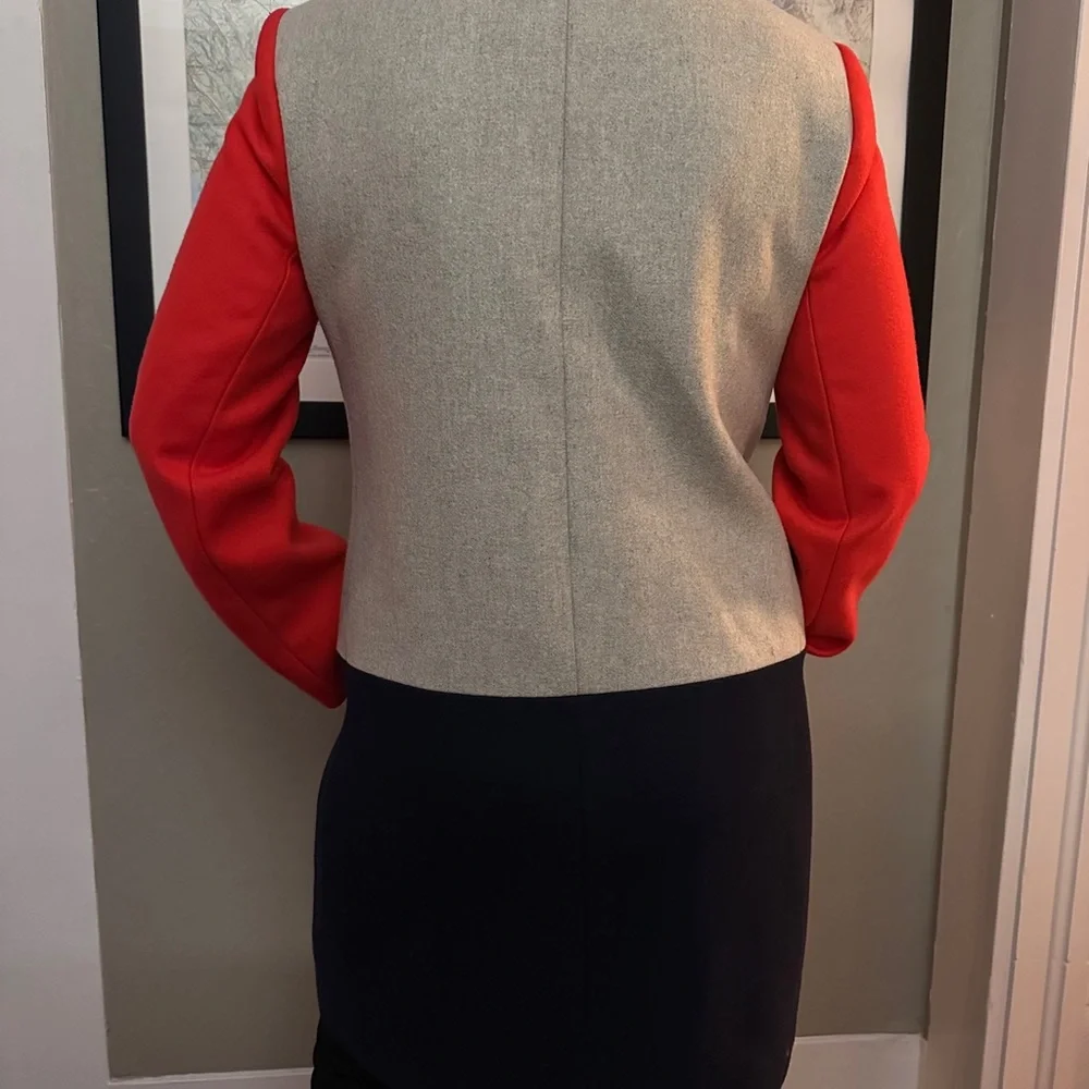 J.Crew Women's coat Red and Beige Cape color blocking